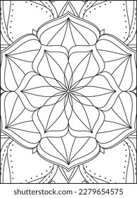 Mandala Coloring Pages For Kids. Mandala Coloring Pages for Adults. Vintage decorative elements.Mandala flower for adult coloring book.Vector illustration. Coloring Page. Flower. Black and white.