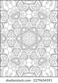 Mandala Coloring Pages For Kids. Mandala Coloring Pages for Adults. Vintage decorative elements.Mandala flower for adult coloring book.Vector illustration. Coloring Page. Flower. Black and white.
