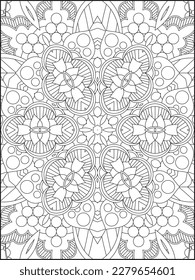 Mandala Coloring Pages For Kids. Mandala Coloring Pages for Adults. Vintage decorative elements.Mandala flower for adult coloring book.Vector illustration. Coloring Page. Flower. Black and white.