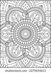 Mandala Coloring Pages For Kids. Mandala Coloring Pages for Adults. Vintage decorative elements.Mandala flower for adult coloring book.Vector illustration. Coloring Page. Flower. Black and white.