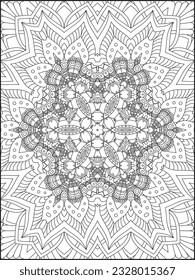Mandala Coloring Pages For Kids. Mandala Coloring Pages for Adults. Vintage decorative elements.Mandala flower for adult coloring book.Vector illustration. Coloring Page. Flower. Black and white.