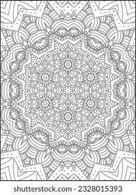 Mandala Coloring Pages For Kids. Mandala Coloring Pages for Adults. Vintage decorative elements.Mandala flower for adult coloring book.Vector illustration. Coloring Page. Flower. Black and white.