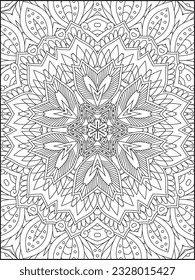 Mandala Coloring Pages For Kids. Mandala Coloring Pages for Adults. Vintage decorative elements.Mandala flower for adult coloring book.Vector illustration. Coloring Page. Flower. Black and white.