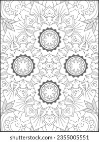 Mandala Coloring Pages For Kids. Mandala Coloring Pages for Adults. Vintage decorative elements.Mandala flower for adult coloring book.Vector illustration. Coloring Page. Flower. Black and white.