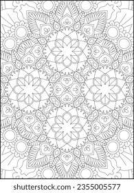 Mandala Coloring Pages For Kids. Mandala Coloring Pages for Adults. Vintage decorative elements.Mandala flower for adult coloring book.Vector illustration. Coloring Page. Flower. Black and white.