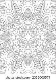 Mandala Coloring Pages For Kids. Mandala Coloring Pages for Adults. Vintage decorative elements.Mandala flower for adult coloring book.Vector illustration. Coloring Page. Flower. Black and white.