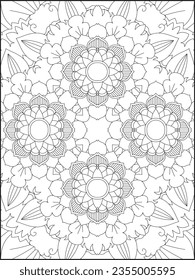 Mandala Coloring Pages For Kids. Mandala Coloring Pages for Adults. Vintage decorative elements.Mandala flower for adult coloring book.Vector illustration. Coloring Page. Flower. Black and white.