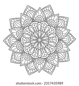 mandala coloring pages - pattern coloring pages outline - black and white mandalas - easy coloring pages for adults - hand drawing mandalas