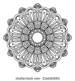 mandala for coloring pages, patterns, beautiful mantras, Islamic backgrounds, wedding cards, decoration templates, and T-Shirt designs