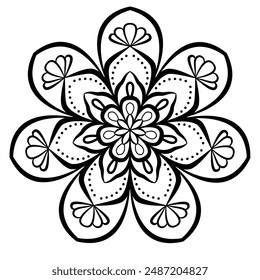 Mandala coloring pages vector, easy mandala coloring book for kids and adults, design for a wallpaper paint shirt and tile sticker