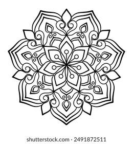 Mandala coloring pages vector, Flower Mandala, design for a wallpaper paint shirt and tile sticker, on white background