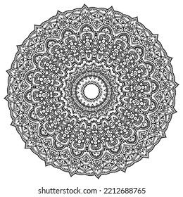 mandala coloring page.Vintage decorative elements, decorative ornament in ethnic oriental style Outline doodle hand-drawn vector illustration