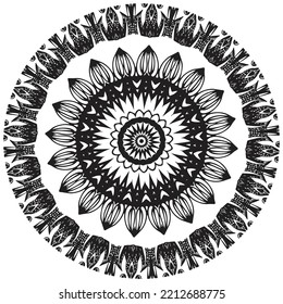 Mandala-Farbseite.Vintage dekorative Elemente, dekorative Ornamente im ethnisch-orientalischen Stil Outline-Doodle handgezeichnet Vektorgrafik