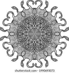 Mandala coloring pattern relaxing meditation anti stress design