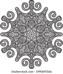 Mandala coloring pattern relaxing meditation anti stress design