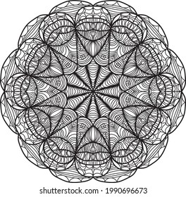 Mandala coloring pattern relaxing meditation anti stress design