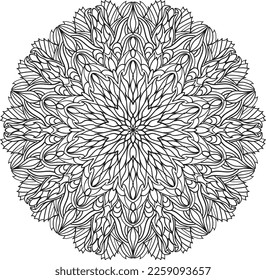 Mandala-Farbgebung mit friedlichem, entspannendem Muster 