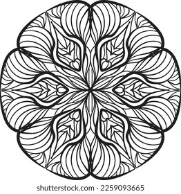 Mandala-Farbgebung mit friedlichem, entspannendem Muster 