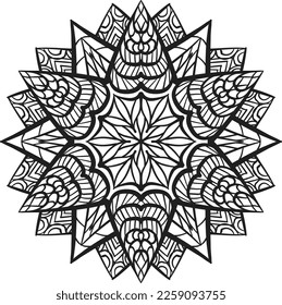 Mandala coloring peaceful relaxing pattern 