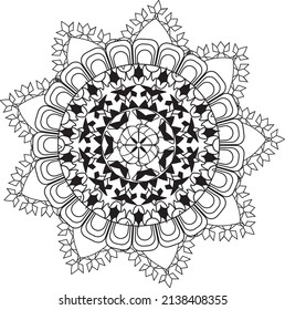 mandala coloring relaxing anti stress meditation decoration