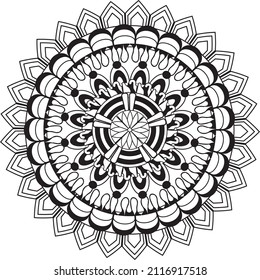 Mandala coloring relaxing meditation colorful decoration