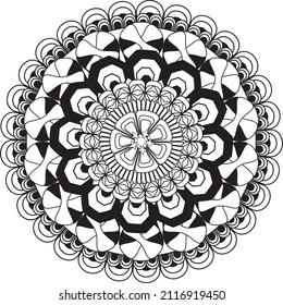 Mandala coloring relaxing meditation colorful decoration