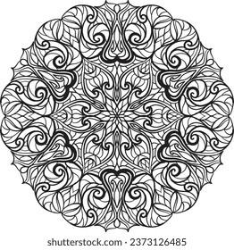 Mandala coloring relaxing meditation decoration