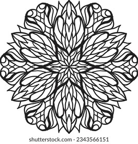 Mandala coloring relaxing pattern decorative design