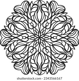 Mandala coloring relaxing pattern decorative design