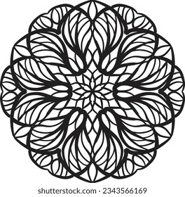 Mandala coloring relaxing pattern decorative design