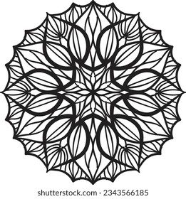 Mandala coloring relaxing pattern decorative design
