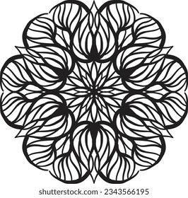 Mandala coloring relaxing pattern decorative design