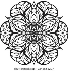 Mandala coloring relaxing pattern decorative design
