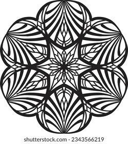 Mandala coloring relaxing pattern decorative design