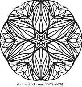 Mandala coloring relaxing pattern decorative design
