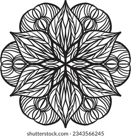 Mandala coloring relaxing pattern decorative design