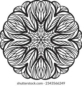 Mandala coloring relaxing pattern decorative design
