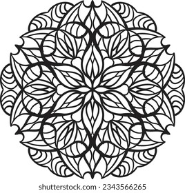 Mandala coloring relaxing pattern decorative design