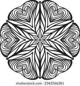 Mandala coloring relaxing pattern decorative design