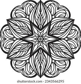 Mandala coloring relaxing pattern decorative design