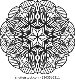 Mandala coloring relaxing pattern decorative design
