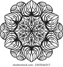 Mandala coloring relaxing pattern decorative design