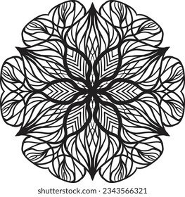 Mandala coloring relaxing pattern decorative design
