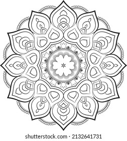 Mandala coloring symbol vector illustration