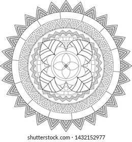 mandala coloring symbol yoga vector illustration