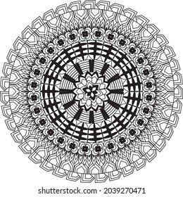 Mandala coloring therapy anti stress and relaxing meditation