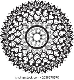 Mandala coloring therapy anti stress and relaxing meditation
