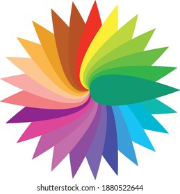 Mandala with the colors of the rainbow. Abstract geometry with varied vivid colors. Background mandala