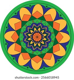 mandala with colourful circle in vector art