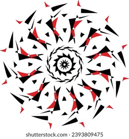Mandala colourful and red circle